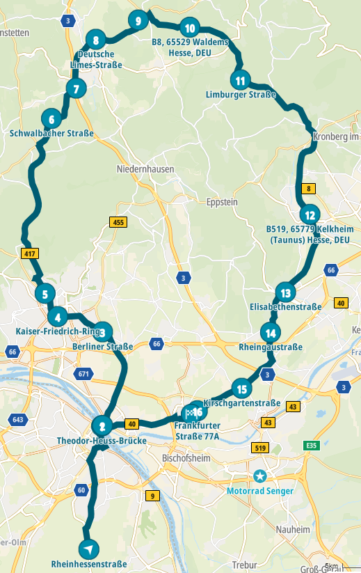 Karte Motorradtour