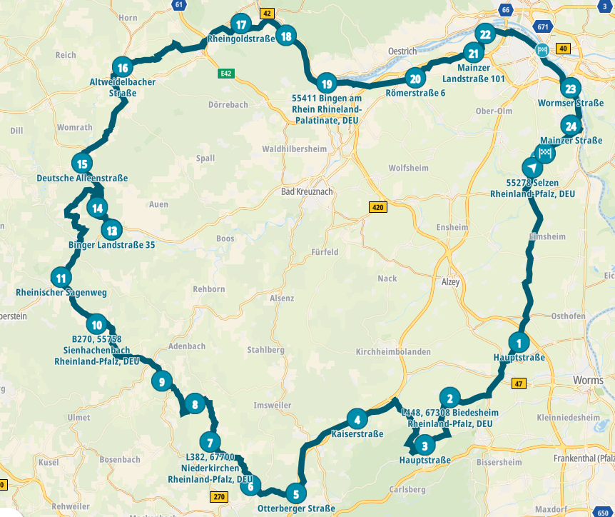 Karte Motorradtour